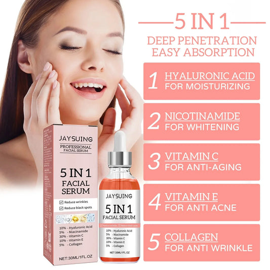 5-in-1 Face Serum – Hyaluronic Acid & Retinol for Hydration, Firming & Fine Line Care