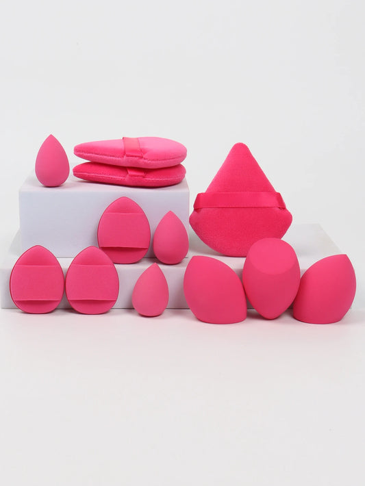12-Piece Makeup Sponge & Puff Set – Beauty Blenders, Powder Puffs & Mini Cushion Applicators