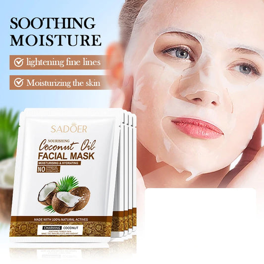 Coconut Facial Mask Set (5pcs) – Moisturizing, Hydrating, Firming & Nourishing Face Masks