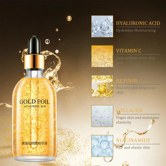 24K Gold Hyaluronic Acid Serum for Face – Moisturizing, Brightening & Anti-Aging Skincare